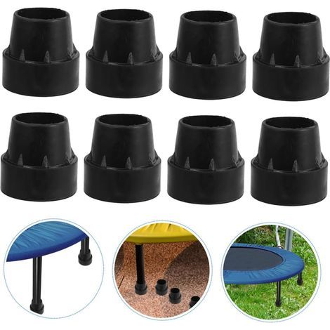 Ensemble de 8 pièces de coussinets de pied de trampoline, accessoires, embouts de poteaux de trampoline en caoutchouc, manchons en caoutchouc de trampoline, réparation de trampoline, pieds de trampoli (1/5)