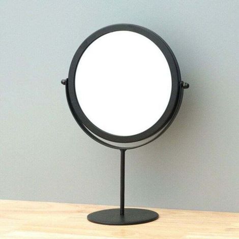 Miroir maquillage – Angle réglable, HD clair – Pour coiffeuse, salle de bain – 16x26.5x10 cm, Noir (1/4)
