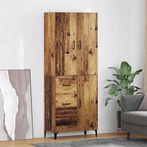 vidaXL  Highboard  Old Wood 69.5 x 34 x 180 cm Engineered Wood