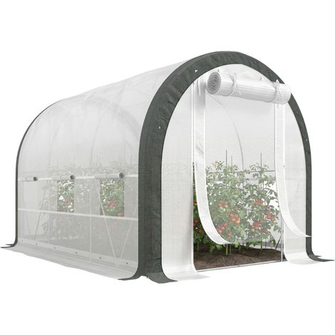 3 x 2(m) Walk-In Tunnel Greenhouse-with Accessories - White (1/5)