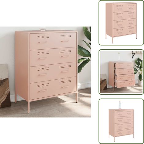 Sideboard Rosa 68x39x89 cm Stahl - Industrielles Design - Sideboard - Regal - Wohnraumgestaltung - Rosa Farbe (1/5)