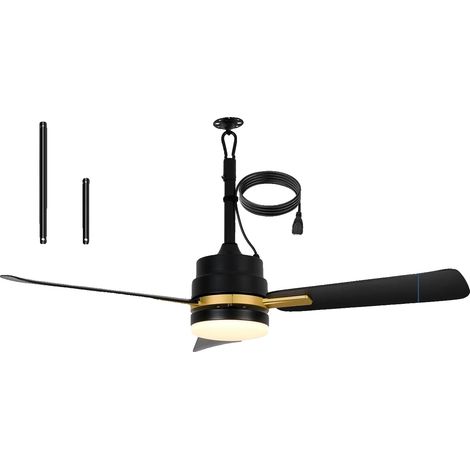 Ventilatore da soffitto, design moderno, controllo intelligente, nero+oro, UE (1/2)