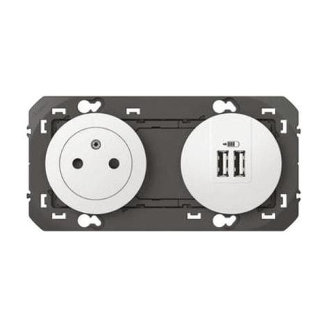 Legrand DOOXIE presa elettrica bianca con doppio USB