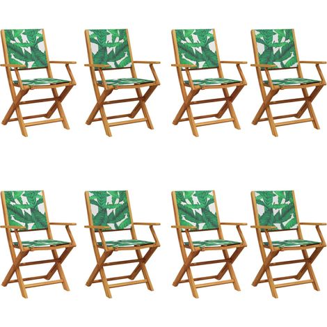 Maison Exclusive - Sedie da Giardino Pieghevoli 8pz Verde Tessuto e Legno Massello
