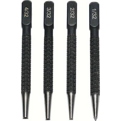Kit de poinçon antidérapant, poinçon en acier au carbone de 3/32 de pouce, pour percer l'acier allié, les métaux et le bois.