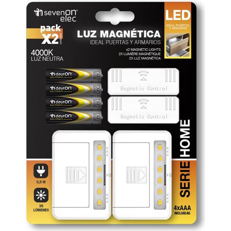 Orion91 - PACK 2 LUZ LED MAGNETICA APERTURA PUERTAS CAJONES CON PILAS INCLUIDAS 4xAAA Orion91 Pro BL.2