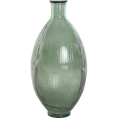 Jarron Cristal Reciclado 30X30X59 Rayado Verde (1/3)