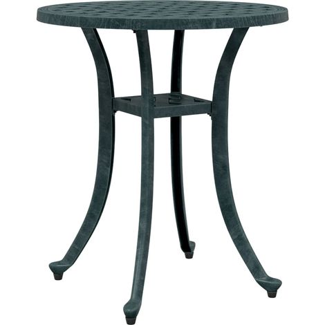 Table de jardin vert Ø48x53 aluminium coulé (1/5)