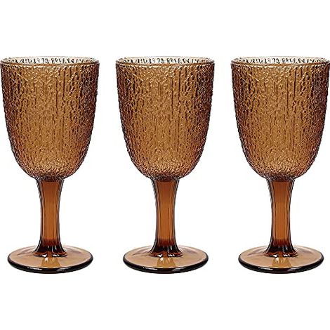Set 3 Calici bicchieri in vetro 250 ml linea Davor ambra (1/2)