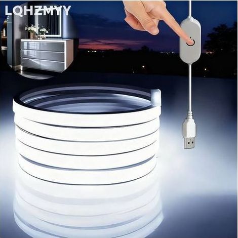 Bande Lumineuse LED Néon USB COB Flexible - Effets Éclairage Doux Contrôle Tactile Sans Piles - Décoration Moderne pour Cuisine Placard & Ambiance Festive 5m (1/5)