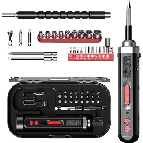 Tournevis électrique, rechargeable, petit et portable, avec fonction de mesure de puissance, 10,8 VF, jeu de tournevis multifonctions (1/5)