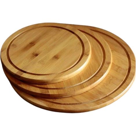 TrAdE Shop Traesio - Set 3 Pz Tagliere Taglieri Bamboo Spessi Tagliare Carne Verdure Pane 24-28-36 Cm - (1/5)
