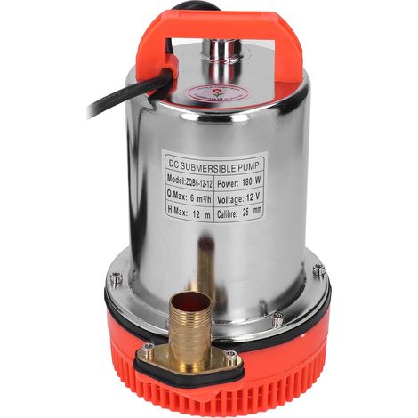 Tauchpumpe, 3800 U/min, Kupfermotor, hohe Fördermenge, 12 m Förderhöhe, 180 W, 12 V DC (1/5)