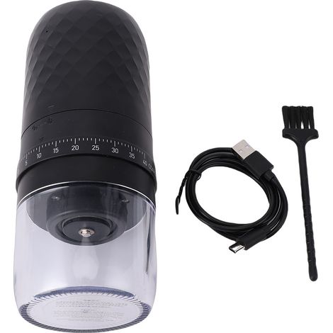 Moulin à café électrique portable avec meules en céramique, sans fil et rechargeable, idéal pour les voyages et le camping. (1/4)