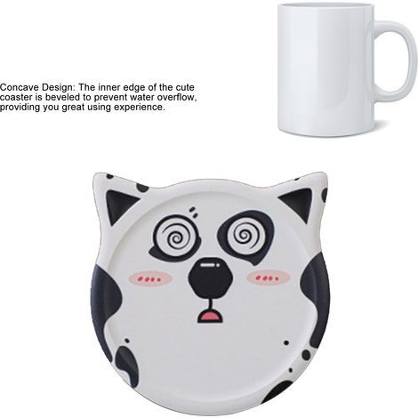 Keramikuntersetzer, kreative Untersetzer mit Katzenmotiven, saugfähige Korkuntersetzer, niedliche Untersetzer mit Cartoon-Hunden. (1/5)