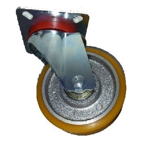 AVO 37 RUOTA CON RIVESTIMENTO IN POLIURETANO 100X30 SUPPORTO GIREVOLE CUSCINETTO (1/2)
