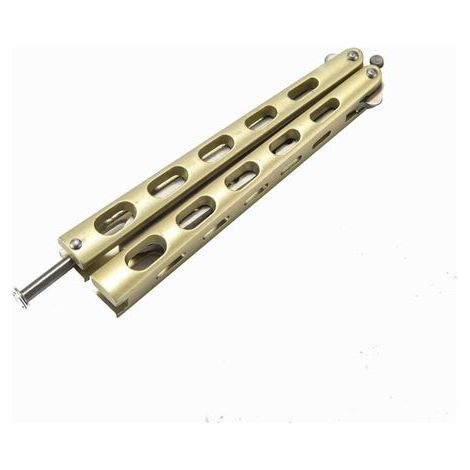 Outil de camping pliable et durable, outil de pratique à neuf trous, cadenas à ressort, entièrement en acier, bord non coupé, Champagne (1/5)