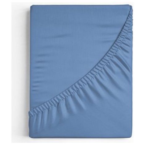 Spannbettlaken aus Baumwolle – 140 x 200 cm – Blau – Doppelbett (1/3)