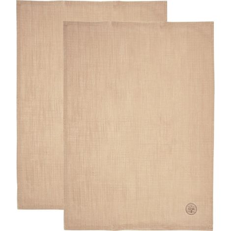 Cotton Kitchen Towels, Beige, 70x50 cm, Set of 2 (1/5)