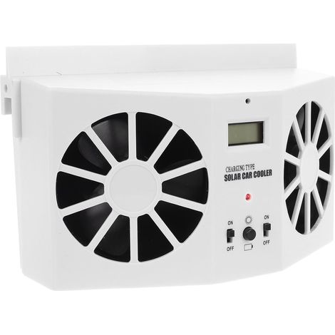Ventilateur Solaire de Voiture Blanc en Abs pour Ventilation et Refroidissement, Extraction D'air, Vacances en Véhicule (1/5)