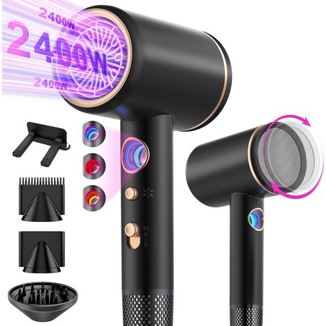 Seche cheveux ionique professionnel avec moteur AC 2400 W, diffuseur de cheveux 4 en 1, bouton chaud/froid, 3 niveaux de chauffage, 3 niveaux de vitesse, avec (1/5)