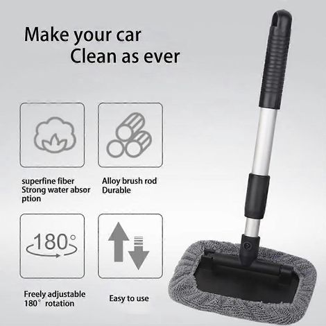 Outil de nettoyage de pare-brise, brosse de nettoyage de vitres de voiture, raclette à vitre avec manche extensible pour des vitres propres