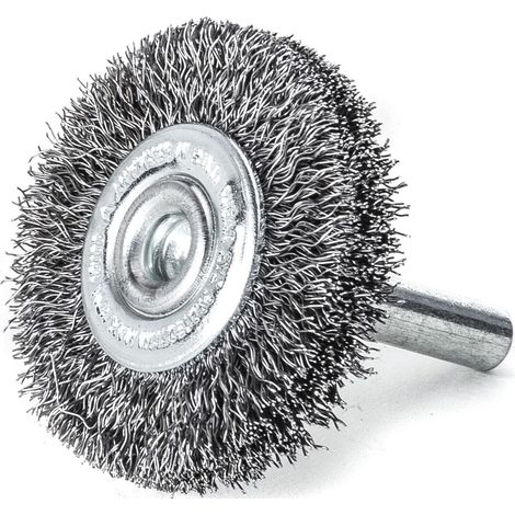Lessmann Rundbürste 30 mm mit festem Schaft 6 mm, Schleifborsten Stahldraht