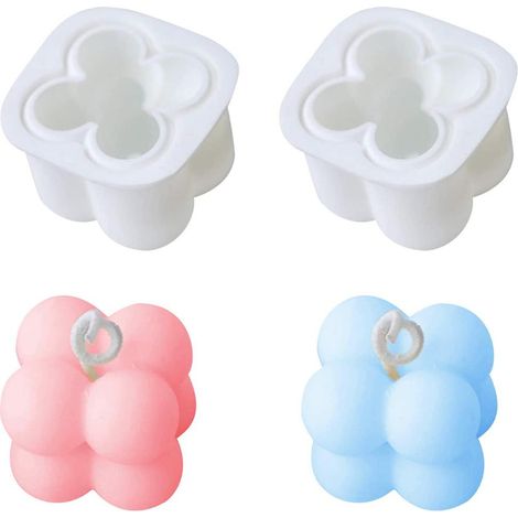 Moule à boule chevauchante 3D en silicone, lot de 2, pour fabrication artisanale de bougies DIY (1/5)