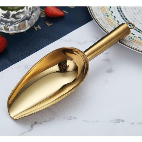 Cuillère à glace en métal, pelle polyvalente pour glaçons, cuisine, bar, mariage, fête, nourriture canine, plage, outil multifonction. (1/3)