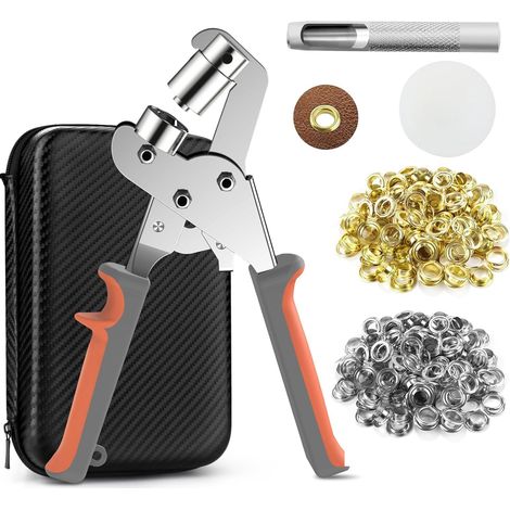 Kit de Perforation D'œillets, Pince perforeuse avec 500 Oeils de Ø 10 mm, Pinces a Oeillet Magnétique, pinces a oeillets pour baches Tissus Cuir Carton Affiches Bannières (1/5)