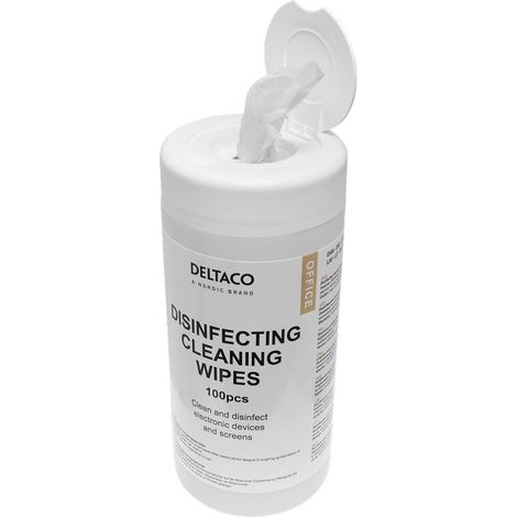 Deltaco office salviette detergenti antibatteriche per schermo 100 pz