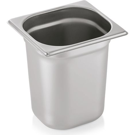 Bac GN 1/6 ECO en Acier au nickel-chrome 3,4 L P 200 mm - Lot de 6 - Was Germany