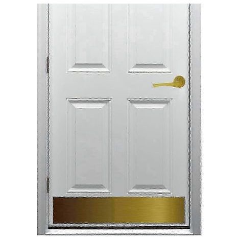 Plaque de protection de porte en laiton brossé, 20,3 x 86,4 cm, autocollante pour une installation facile HwyS