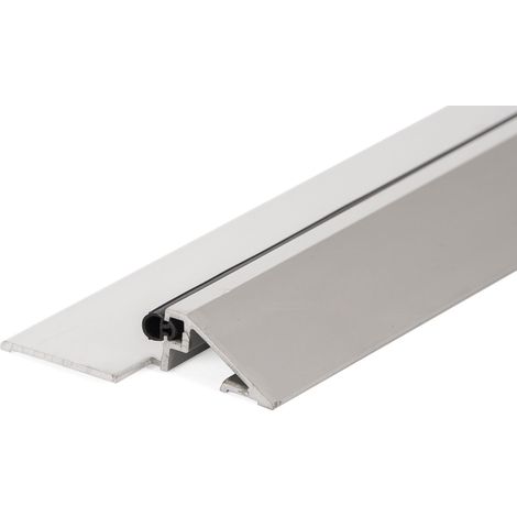 Seuil de Porte Bois 93 cm Alu Anodisé Argent - Découpé- Prêt à Poser - aux Norme PMR ( handicapés ) KLOSE besser (1/3)