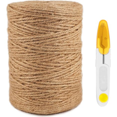 Jute Cord 300 m 3mm Natural Brown Jute Rope Decorative Cord Tie String Jute Rope for Art, Crafts, Flowers, Decoration, Crafts, Garden, Plants (1/5)