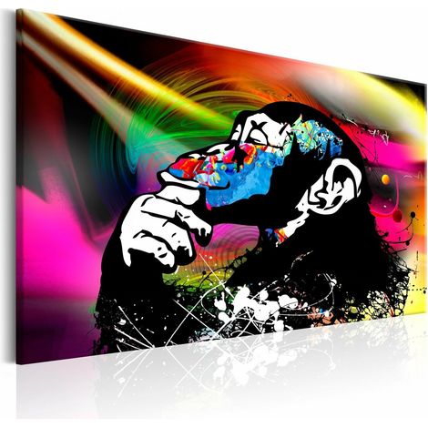 Tableau discothèque de singe - 90 x 60 cm (1/4)