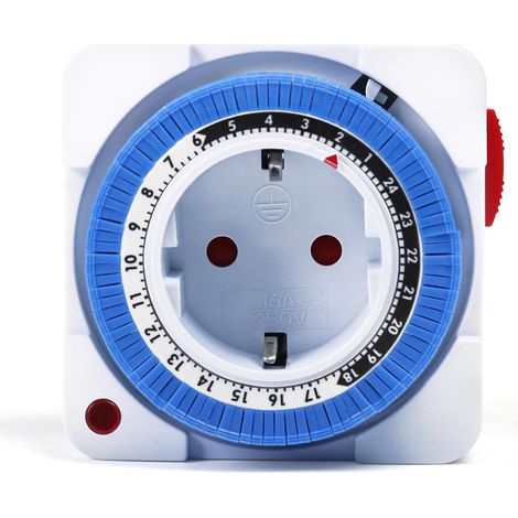 Electrical Plug Timer, 24-Hour Timer Plug with 96 Switching Segments, Programmable Timer Switch with Indicator Light, 16A AC 230V