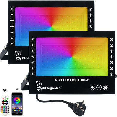 2pcs Projecteur LED Couleur 100W Projecteur LED RGB Exterieur avec L'APP Bluetooth (1/5)