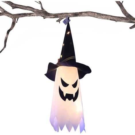 Lampe fantôme suspendue citrouille lumineuse LED d'Halloween, lampe chapeau de magicien lumineuse pour décoration de bar à domicile (1/5)