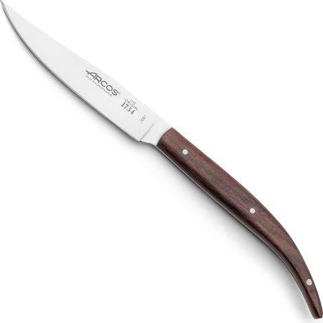 Cuchillo Chuletero Fijo Arcos 373700 de acero inoxidable Nitrum, mango de Palisandro  y hoja de 11 cm en caja (1/5)