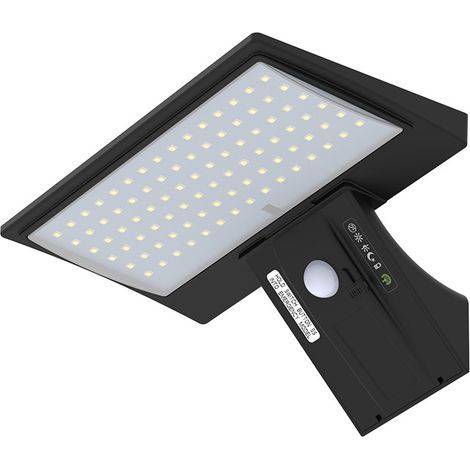 Applique solaire extérieure, 90 LED avec détecteur de mouvement, étanche, 2600 mAh, idéale pour jardin, clôture, portail, terrasse, allée (lumière blanche) - RWSolar Wall Light (1/5)