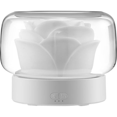 Diffuseur d'huiles essentielles en forme de fleur, sans eau, pour la maison et le bureau, silencieux, blanc. (1/5)