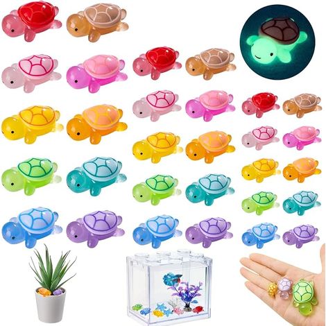 30 Pieces Mini Luminous Turtles Resin Small Turtle Decoration Resin Mini Animals for Aquarium, Garden Decoration, Pot Decoration, Aquarium Decoration (1/5)