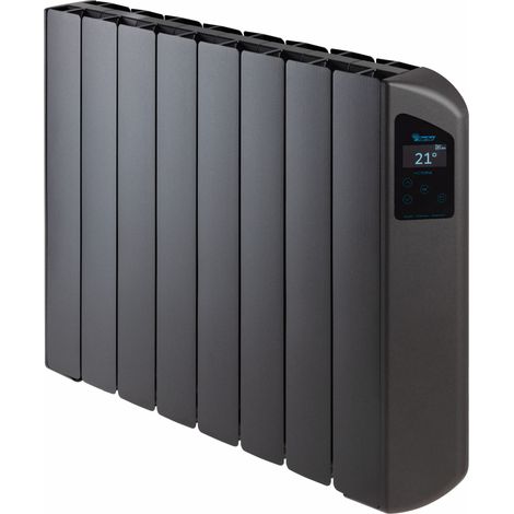 Radiateur électrique à inertie fluide 1330W, FARHO Victoria 08 Eléments, Anthracite, WiFi Intégrée, Basse Consommation, Garantie 20 ans (1/5)