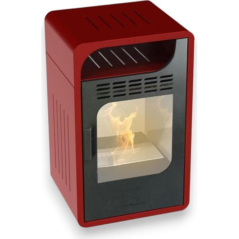 Stufa a bioetanolo ventilata compatta adatta ad ambienti piccoli con funzione riscaldante per mezze stagioni e bruciatore certificato