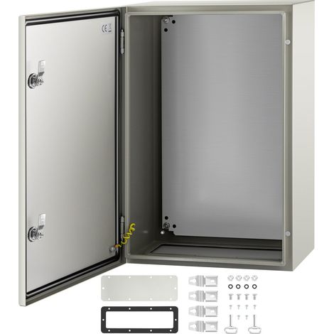 VEVOR Custodia in acciaio NEMA, scatola elettrica in acciaio NEMA 4X 61 x 40 x 25 cm, IP66 impermeabile e antipolvere, scatola di giunzione elettrica per esterni/interni, con piastra di montaggio (1/5)