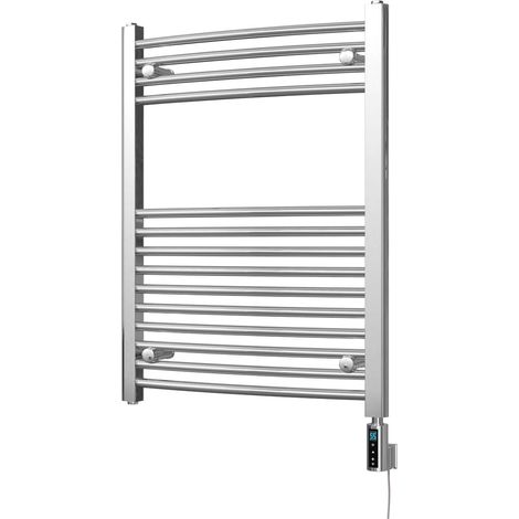 Zennor - Chrome Electric Towel Rail H800mm x W600mm Curved 200w Thermostatic WIFI (1/3)