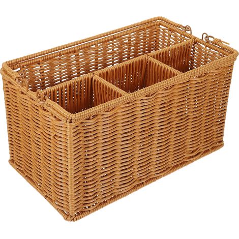 Paniers de rangement tressés pour couverts, ustensiles de cuisine, organisateurs de boîtes à outils en osier (1/5)