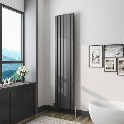 1800x408mm Vertical Tall Upright Central Radiators Double Anthracite Flat Panel Radiator