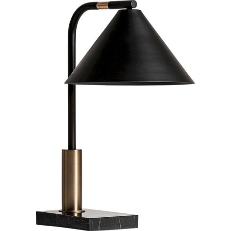 Lampe de salon art déco en fer noir finition vieilli et corde - Noir vieilli avec corde beige (1/3)
